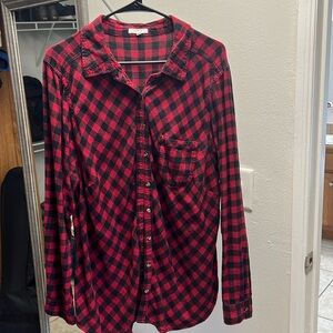 Maurice’s size 2 red and black flannel button up!